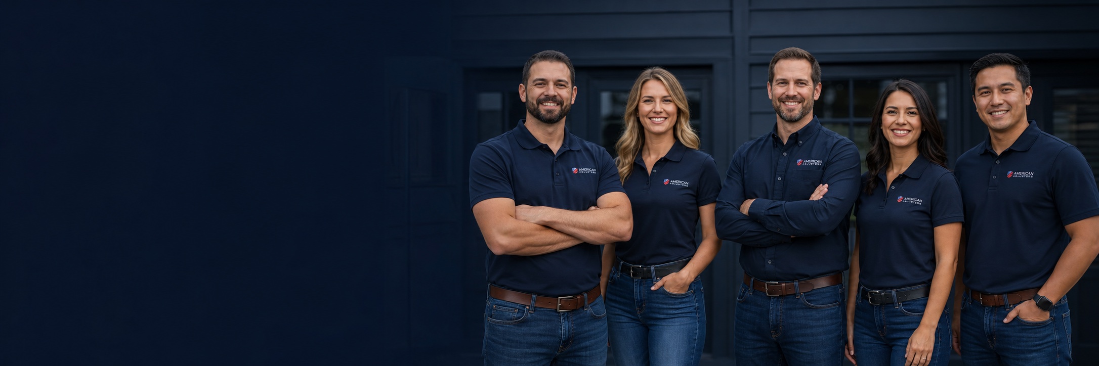 American Adjusters public adjuster team in branded navy uniforms